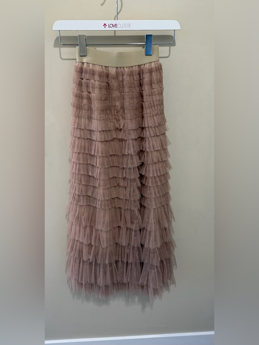 Tiered Tulle Maxi Skirt in Dusty Rose - Picture 4 of 4